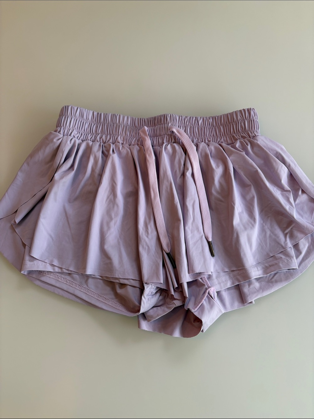 Tractr Lavender Layered Butterfly Athletic Shorts with Drawstring